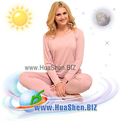 Комплект нательного белья с биофотонами ХуаШен. Женский комплект нательного белья. Женская пижама с биофотонами. Нательное белье ХуаШен.